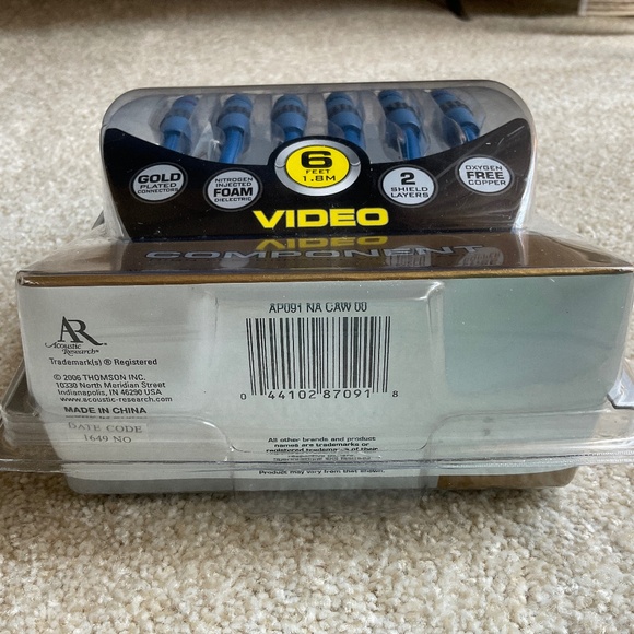 ACOUSTIC Research Performance Series 6 ft. Component Video Cable RCA AP0901 NEW - Picture 3 of 3